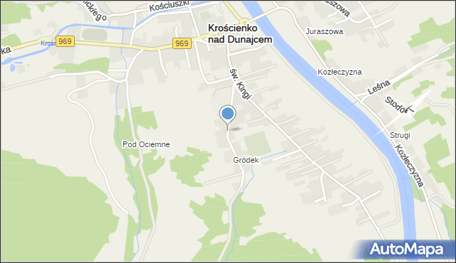 Krościenko nad Dunajcem, Pienińska, mapa Krościenko nad Dunajcem