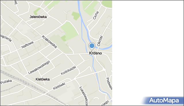 Krosno, Piłsudskiego Józefa, marsz., mapa Krosna