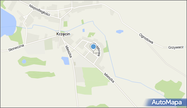 Krzęcin powiat choszczeński, Piaskowa, mapa Krzęcin powiat choszczeński