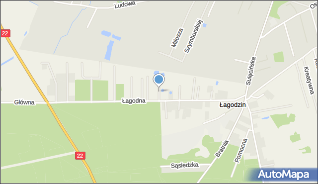 Łagodzin, Piękna, mapa Łagodzin