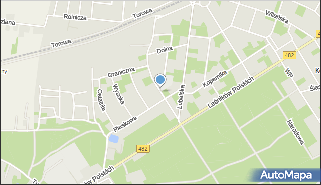 Łask, Piękna, mapa Łask