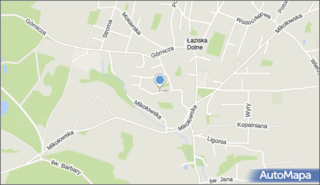 Łaziska Górne, Piaskowa, mapa Łaziska Górne