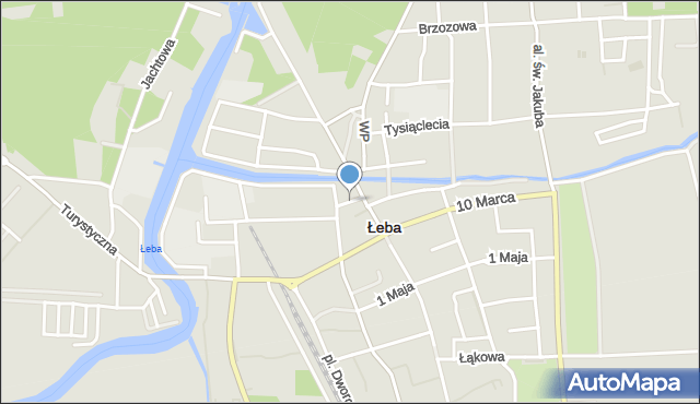 Łeba, Piekarska, mapa Łeba