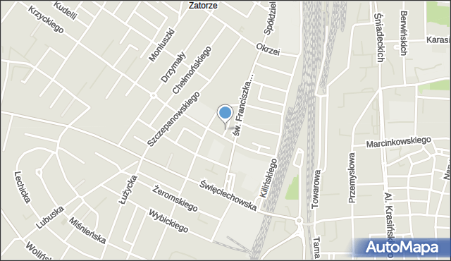 Leszno, Piastowska, mapa Leszno