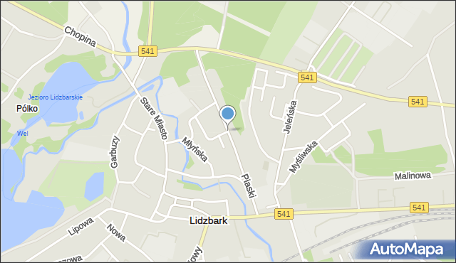 Lidzbark, Piaski, mapa Lidzbark