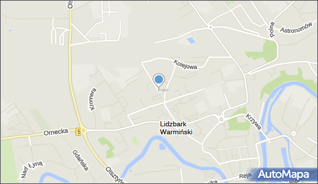 Lidzbark Warmiński, Piłsudskiego Józefa, marsz., mapa Lidzbark Warmiński