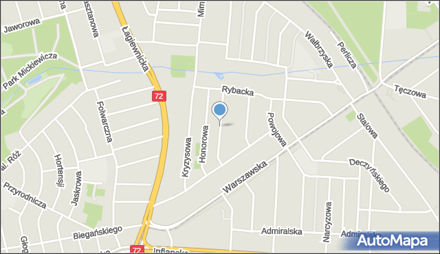 Łódź, Pierwiosnków, mapa Łodzi