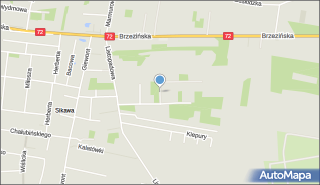 Łódź, Pisarska, mapa Łodzi