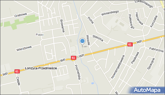 Łomża, Piwna, mapa Łomży