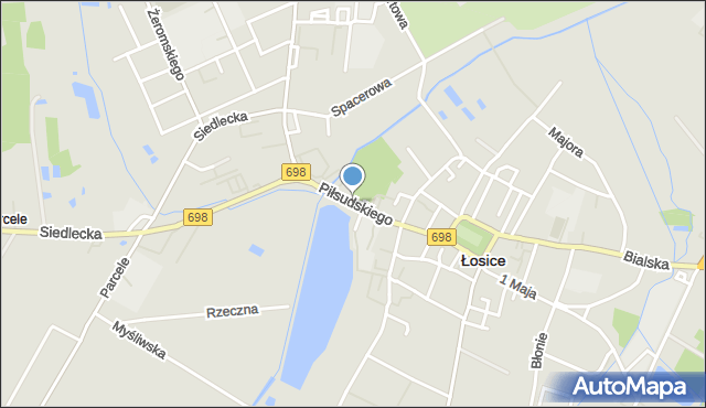 Łosice, Piłsudskiego Józefa, marsz., mapa Łosice