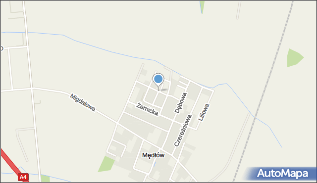 Mędłów, Piastów Śląskich, mapa Mędłów