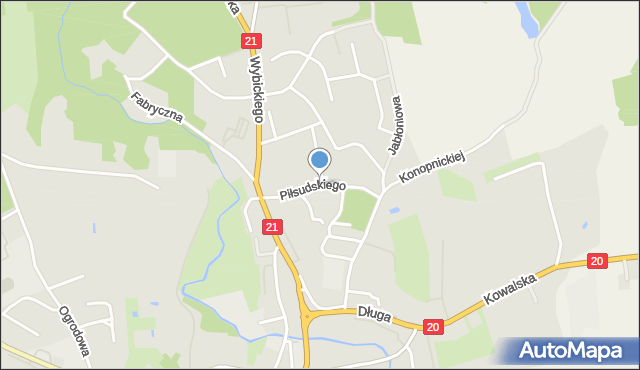 Miastko powiat bytowski, Piłsudskiego Józefa, marsz., mapa Miastko powiat bytowski