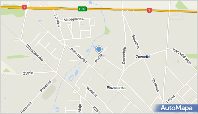 Międzyrzec Podlaski, Piwna, mapa Międzyrzec Podlaski