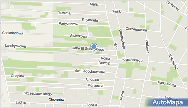 Milanówek, Piaskowa, mapa Milanówek