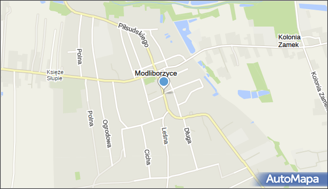 Modliborzyce powiat janowski, Piłsudskiego Józefa, marsz., mapa Modliborzyce powiat janowski