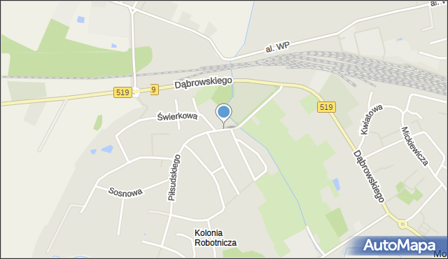 Morąg, Piłsudskiego Józefa, marsz., mapa Morąg