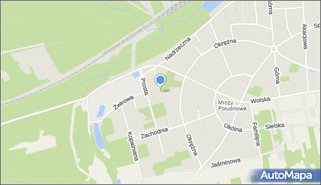 Mrozy powiat miński, Piaskowa, mapa Mrozy powiat miński