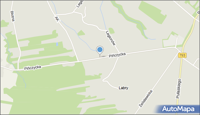 Myszków, Pińczycka, mapa Myszków