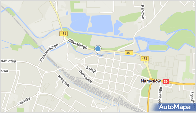 Namysłów, Piastowska, mapa Namysłów
