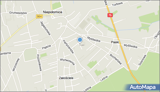 Niepołomice, Piłsudskiego Józefa, marsz., mapa Niepołomice