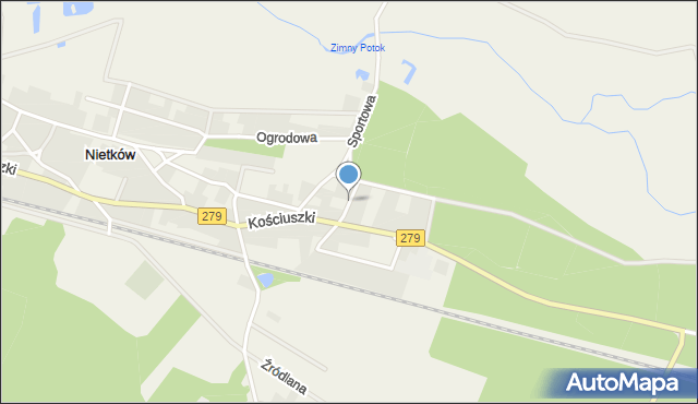 Nietków, Piaskowa, mapa Nietków