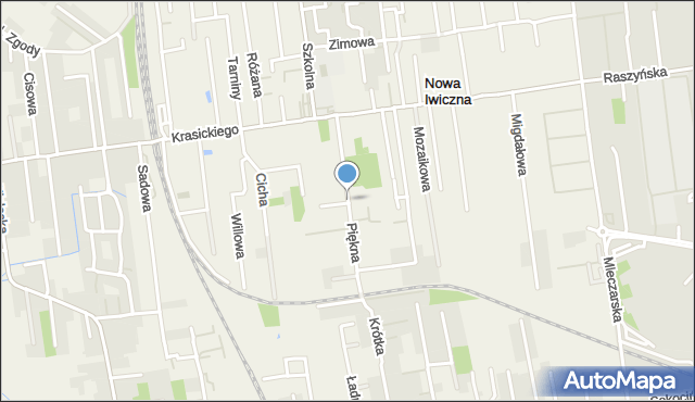 Nowa Iwiczna, Piękna, mapa Nowa Iwiczna