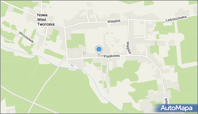 Nowa Wieś Tworoska, Piaskowa, mapa Nowa Wieś Tworoska