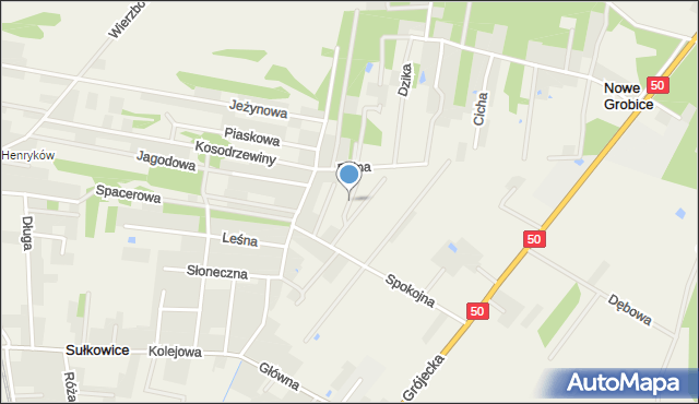 Nowe Grobice, Piękna, mapa Nowe Grobice