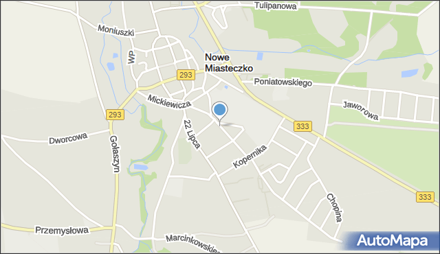 Nowe Miasteczko, Piaskowa, mapa Nowe Miasteczko