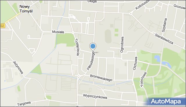 Nowy Tomyśl, Piłsudskiego Józefa, marsz., mapa Nowy Tomyśl