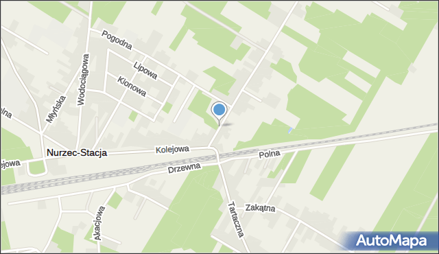Nurzec-Stacja, Piaskowa, mapa Nurzec-Stacja