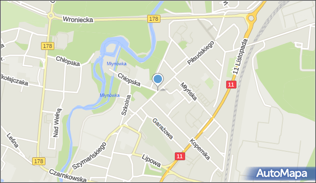 Oborniki, Piłsudskiego Józefa, marsz., mapa Oborniki