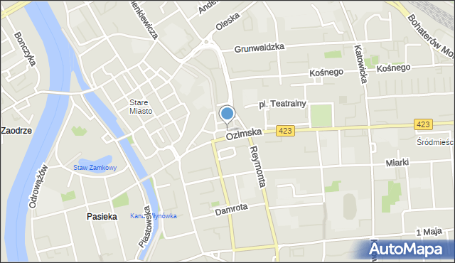 Opole, Piwna, mapa Opola
