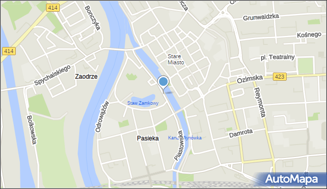 Opole, Piastowska, mapa Opola