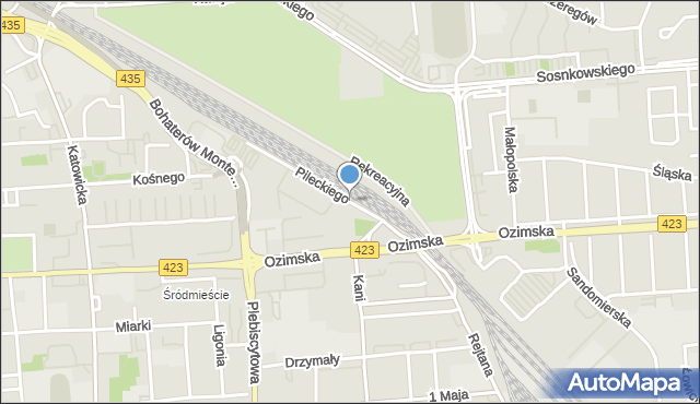 Opole, Pileckiego Witolda, płk., mapa Opola