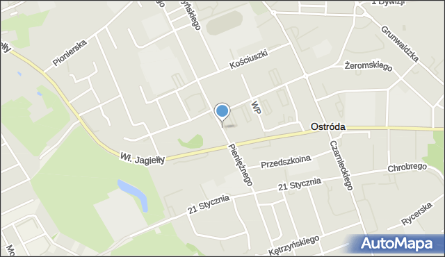 Ostróda, Pieniężnego Seweryna, mapa Ostróda