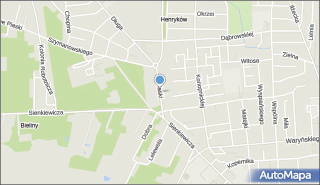 Ostrowiec Świętokrzyski, Piaski, mapa Ostrowiec Świętokrzyski