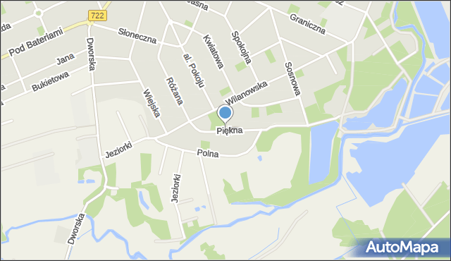 Piaseczno, Piękna, mapa Piaseczno