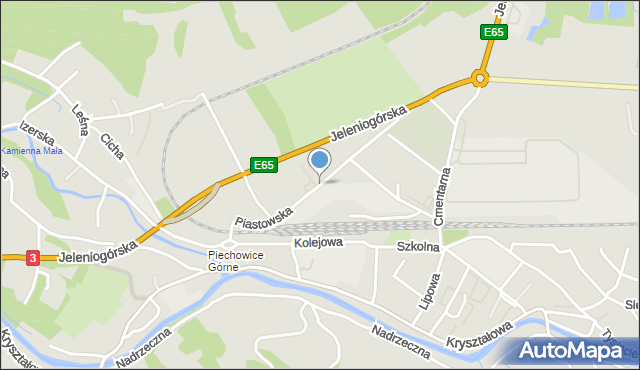 Piechowice powiat karkonoski, Piastowska, mapa Piechowice powiat karkonoski