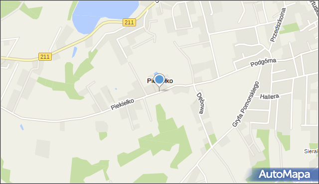 Piekiełko gmina Sierakowice, Piekiełko, mapa Piekiełko gmina Sierakowice