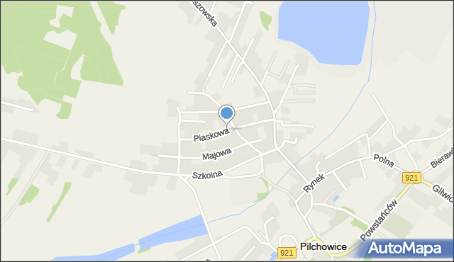 Pilchowice powiat gliwicki, Piaskowa, mapa Pilchowice powiat gliwicki