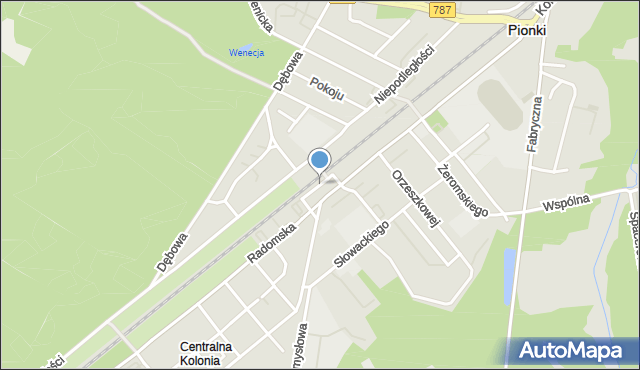 Pionki, Pionki Zachodnie Stacja PKP, mapa Pionki