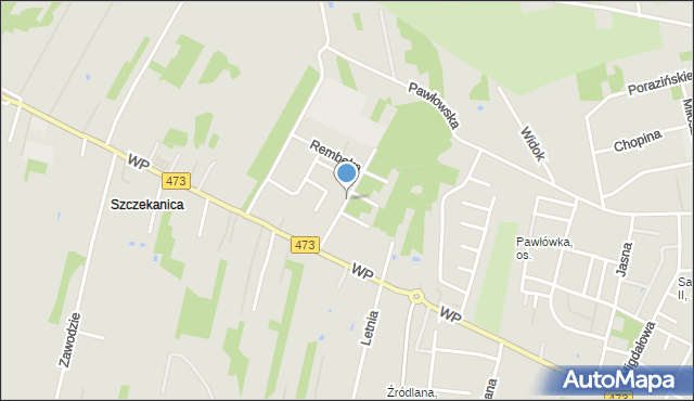 Piotrków Trybunalski, Piwnika-Ponurego Jana, mjr., mapa Piotrków Trybunalski
