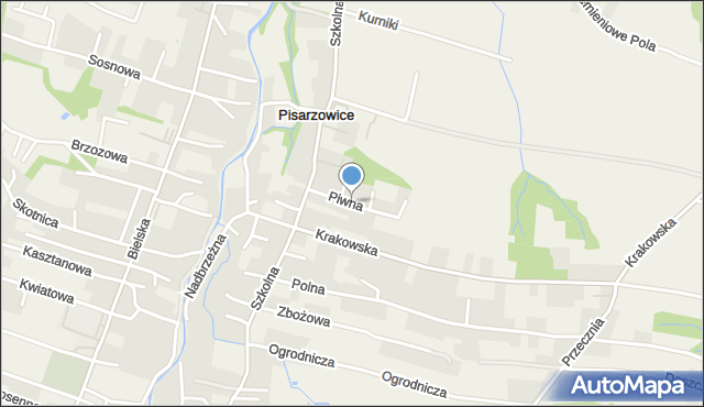 Pisarzowice gmina Wilamowice, Piwna, mapa Pisarzowice gmina Wilamowice