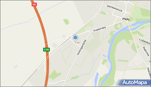 Płoty powiat gryficki, Piaskowa, mapa Płoty powiat gryficki
