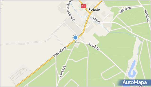 Podgaje gmina Okonek, Pilska, mapa Podgaje gmina Okonek