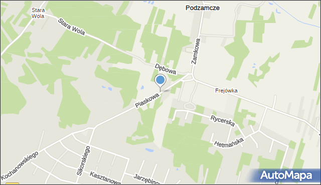 Podzamcze gmina Piekoszów, Piaskowa, mapa Podzamcze gmina Piekoszów