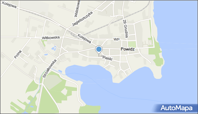 Powidz powiat słupecki, Piaski, mapa Powidz powiat słupecki