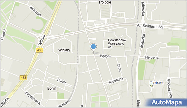 Poznań, Piątkowska, mapa Poznania
