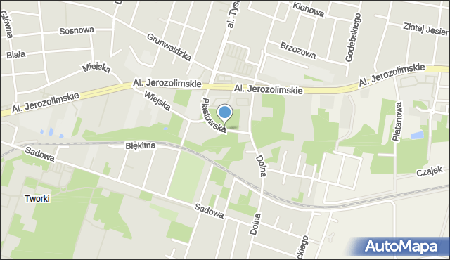 Pruszków, Piastowska, mapa Pruszków